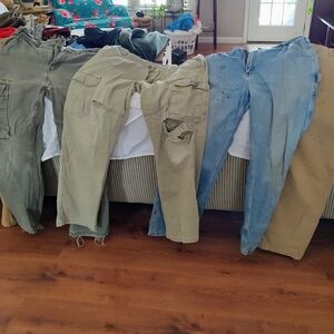 Wrangler Men's Cargo Pants - Olive, Khaki, Light Blue, Beige